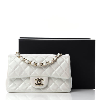 Chanel Iridescent Calfskin Quilted Mini Rectangular Flap White 11 of 11