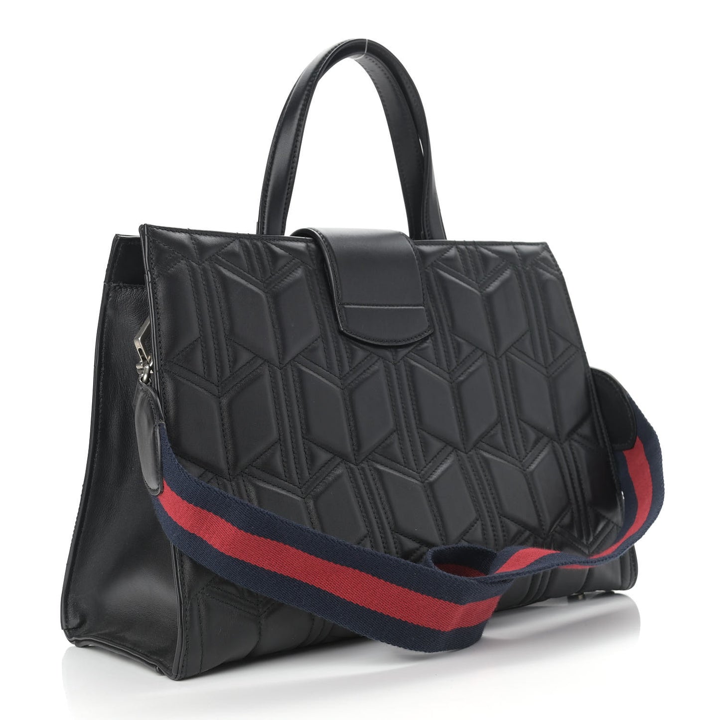 Calfskin Web Quilted Large Dionysus Tote Bag Black