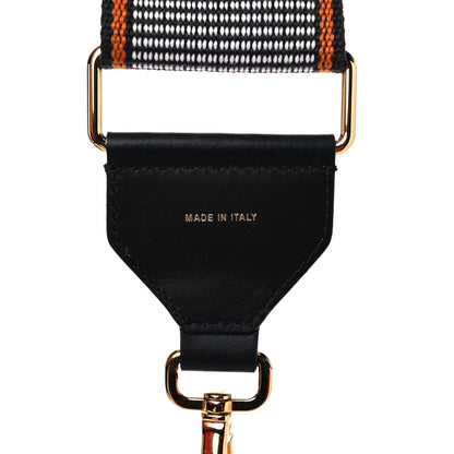 Fendi Cannete Ribbon Poly Vitello Century Logo Adjustable Strap You White Brandy Black 4 of 5