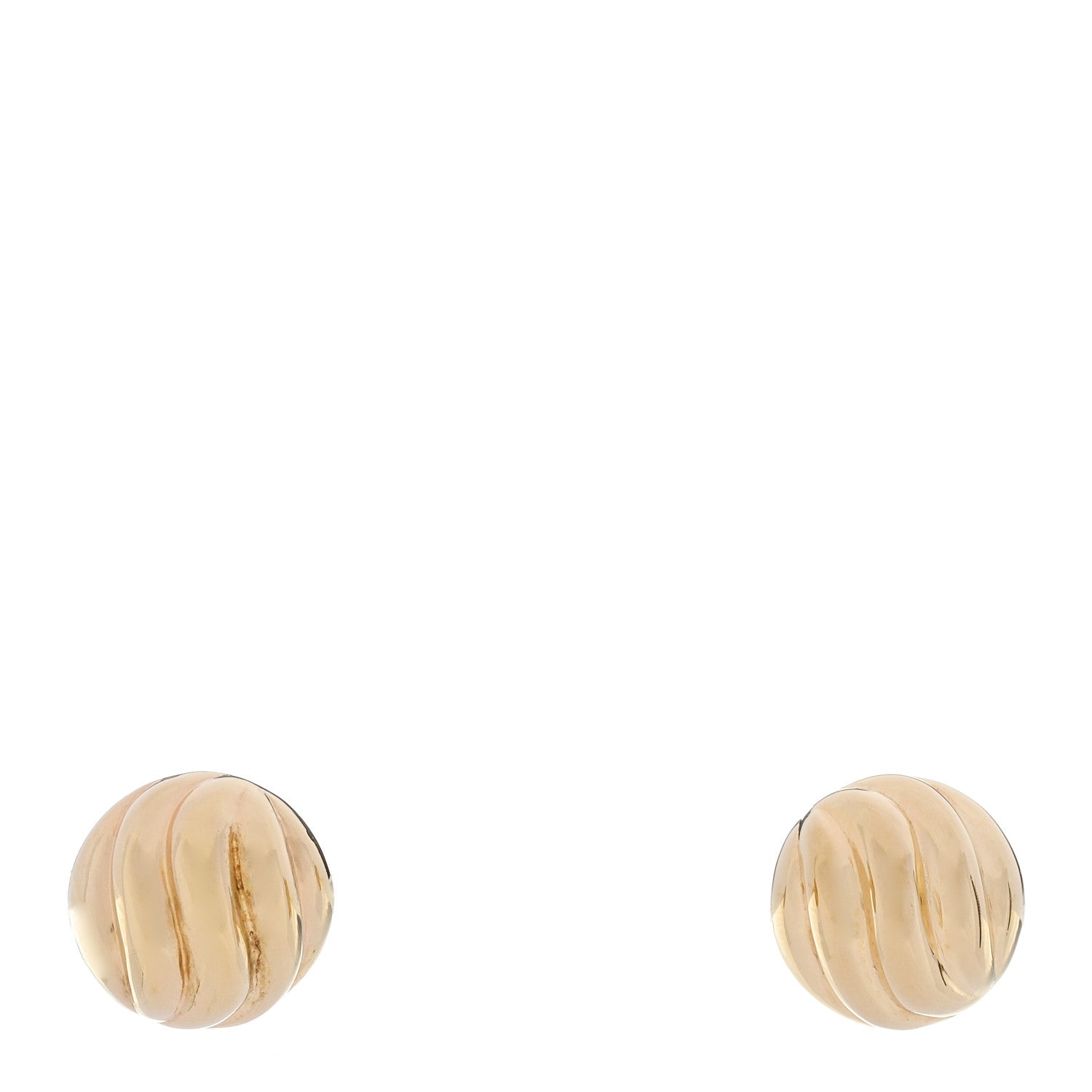 David Yurman 18K Yellow Gold 8mm Sculpted Cable Earrings 1 of 5