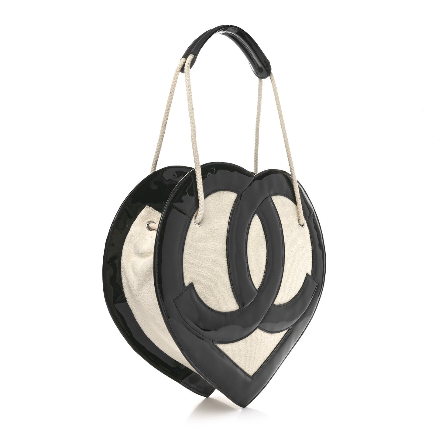 Patent Terry Ocean Drive Shoulder Bag Black White