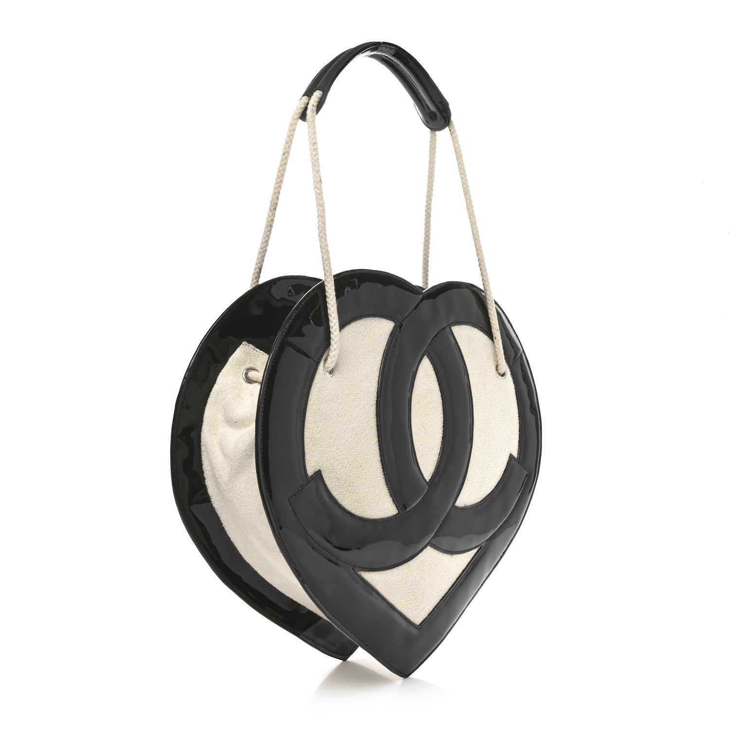 Chanel Patent Terry Ocean Drive Shoulder Bag Black White 3 of 10