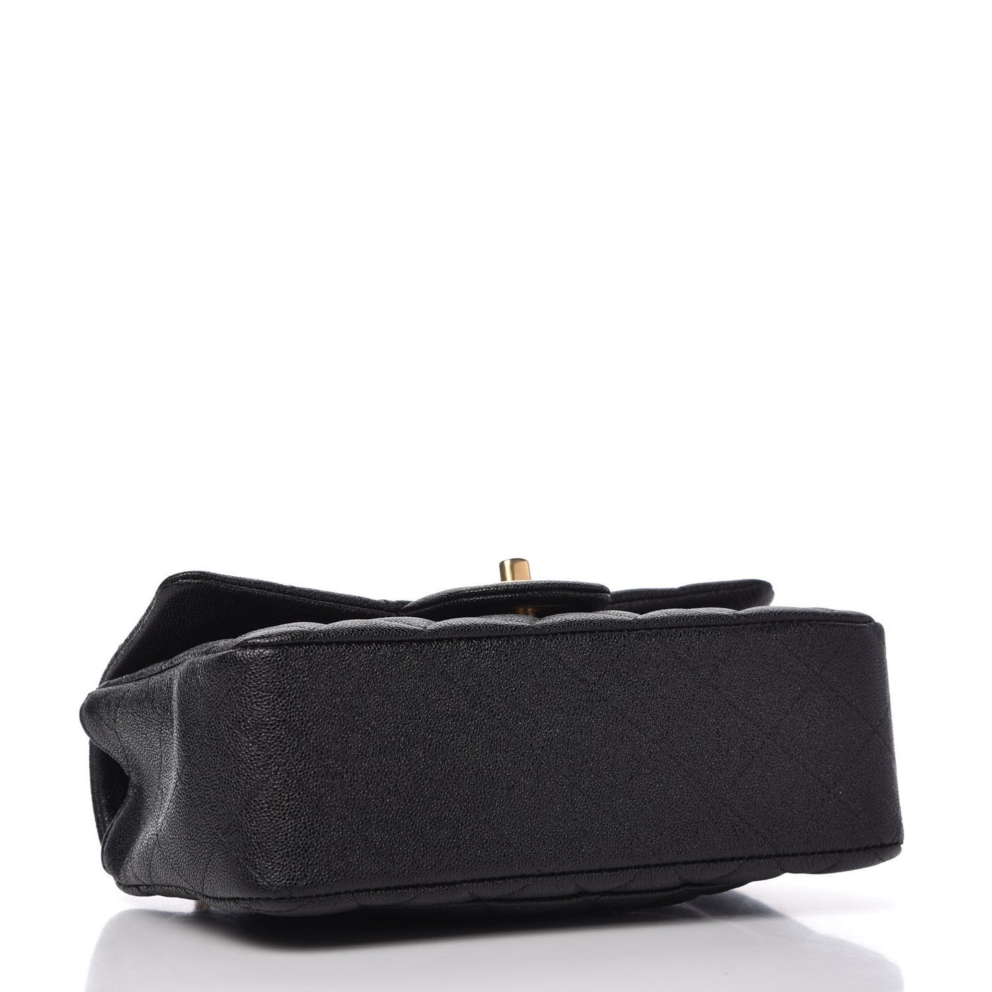 Caviar Quilted Mini Top Handle Rectangular Flap Black