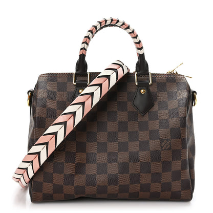 Louis Vuitton Damier Ebene Braided Speedy Bandouliere 25 Pink 1 of 10