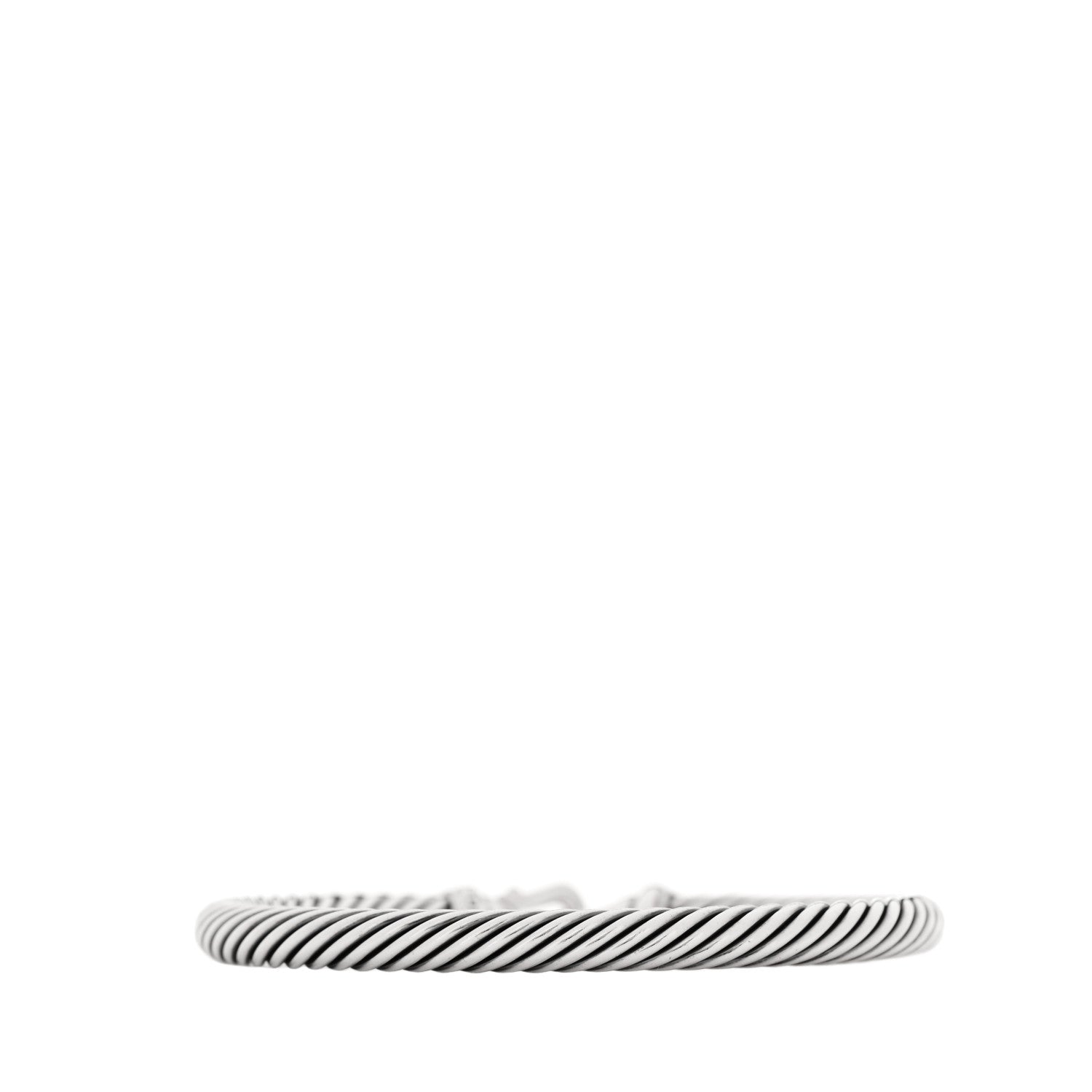 David Yurman Sterling Silver Diamond 5mm Cable Buckle Bracelet 2 of 3