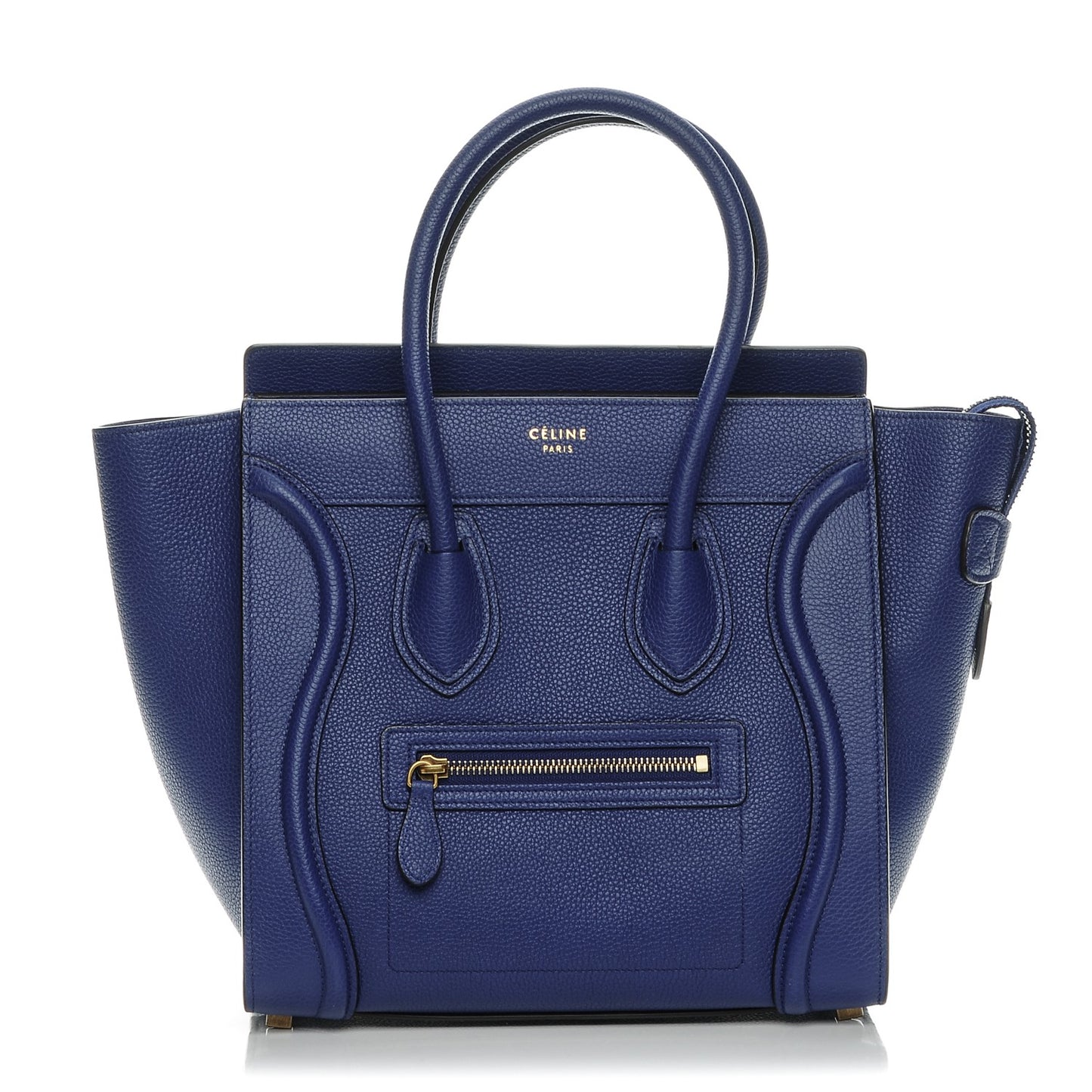 Drummed Calfskin Micro Luggage Indigo