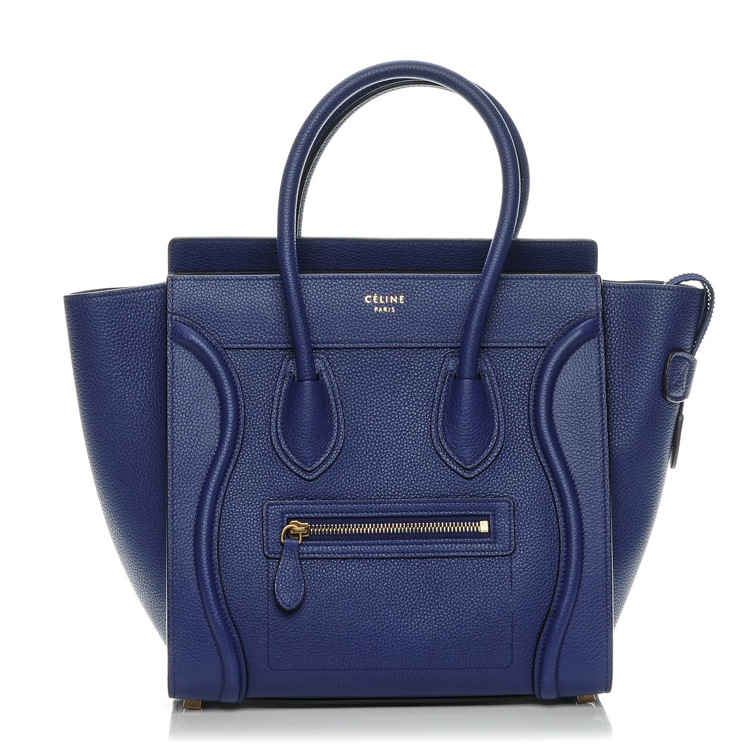 Celine Drummed Calfskin Micro Luggage Indigo 1 of 10