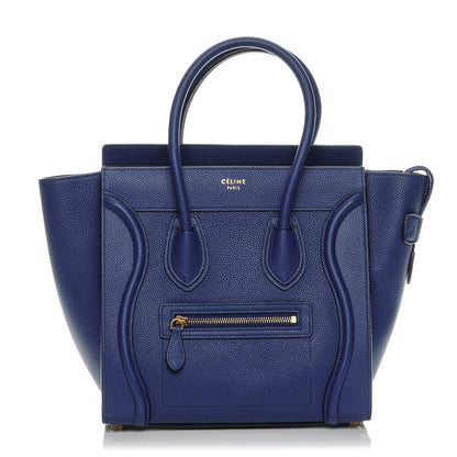 Celine Drummed Calfskin Micro Luggage Indigo 1 of 10