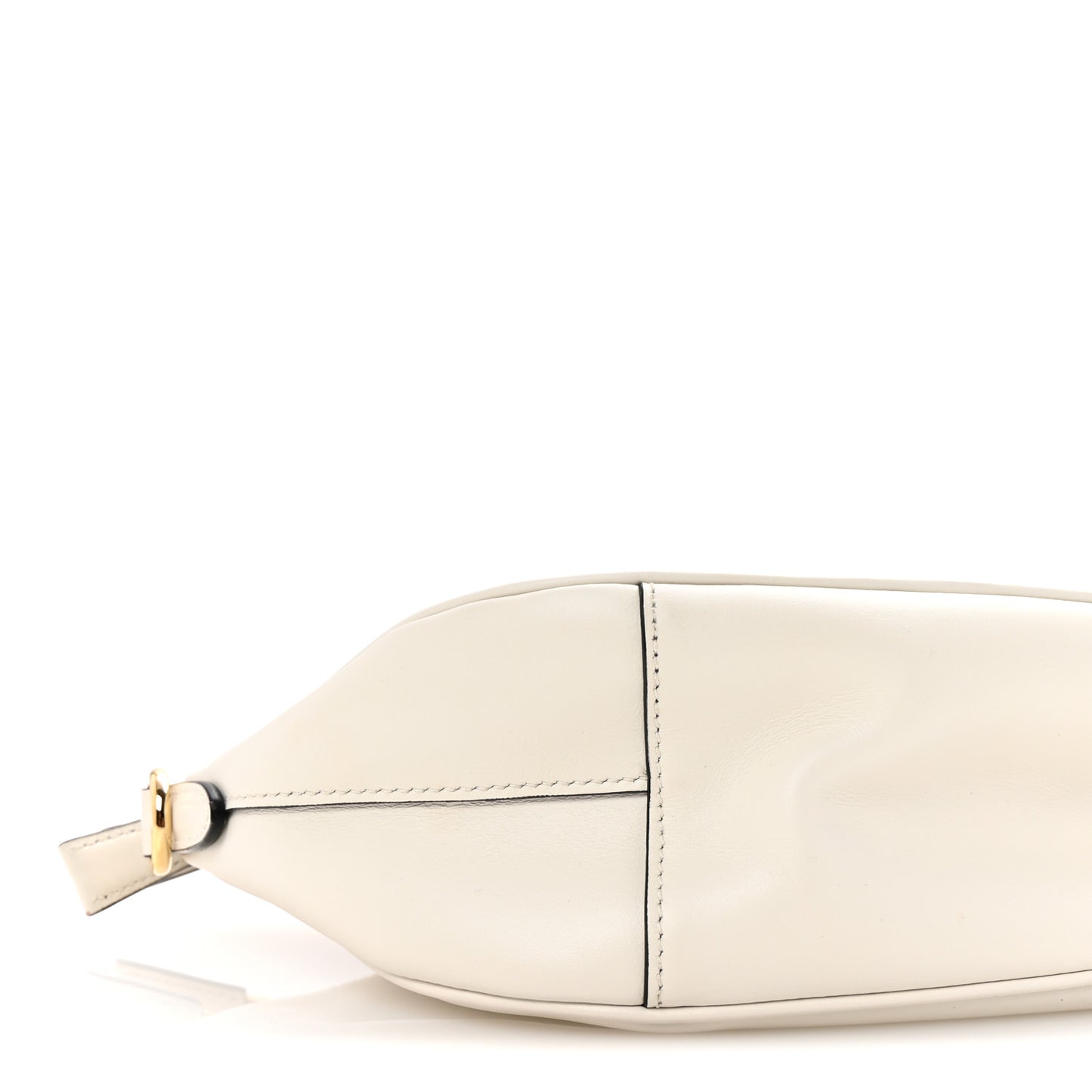 City Calfskin Small Triangle Shoulder Bag White