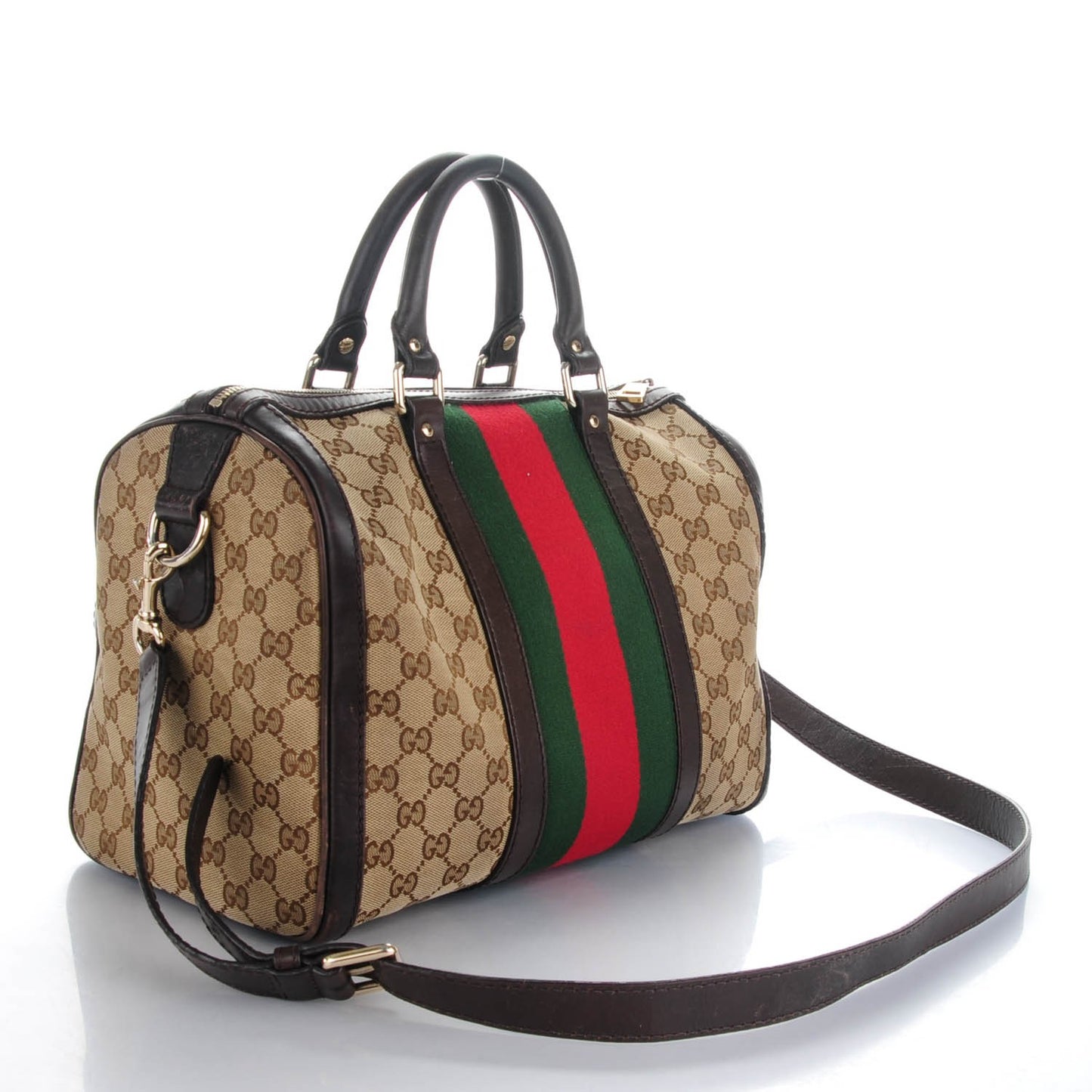 Monogram Vintage Web Medium Boston Dark Brown