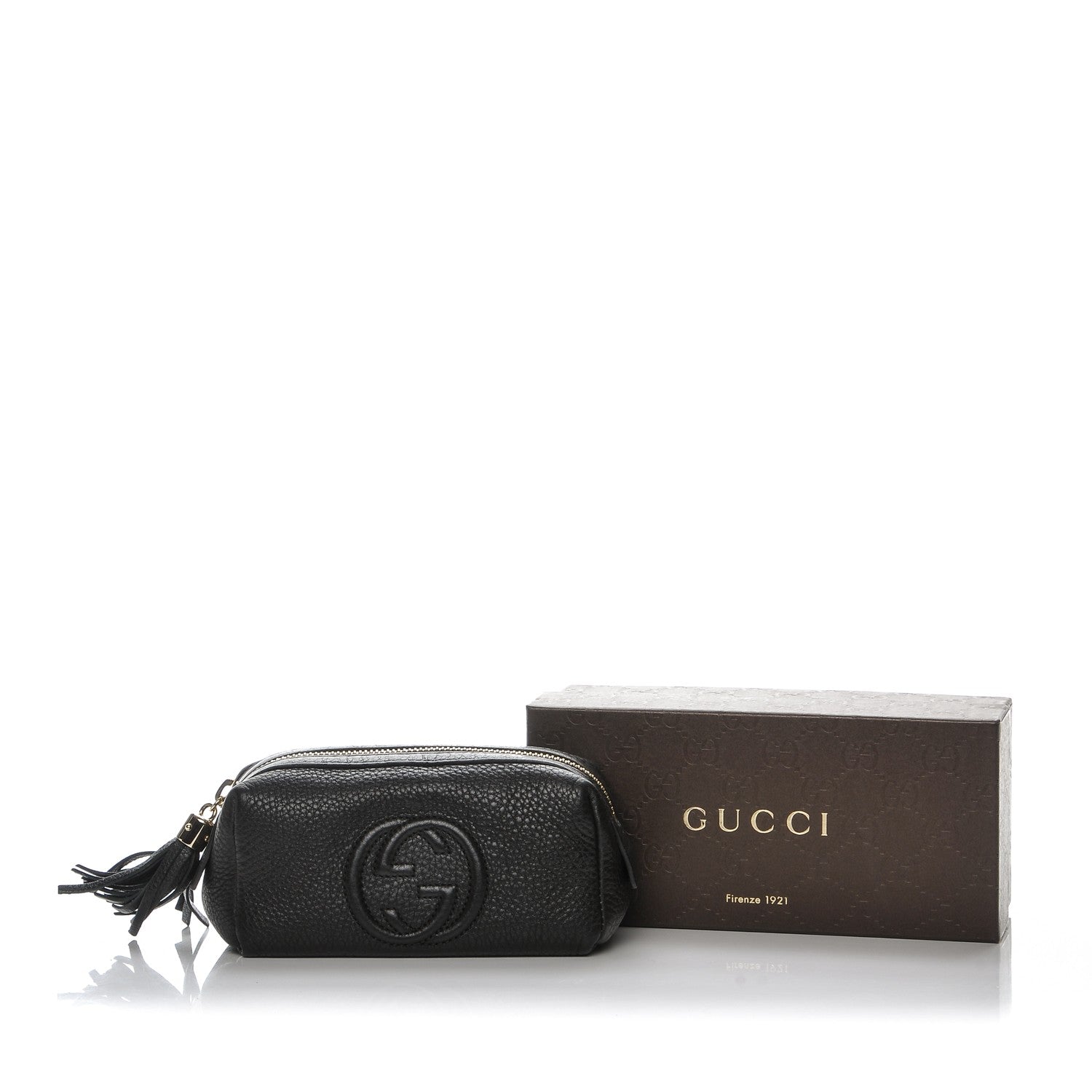 Gucci Pebbled Calfskin Soho Small Cosmetic Case Black 8 of 8