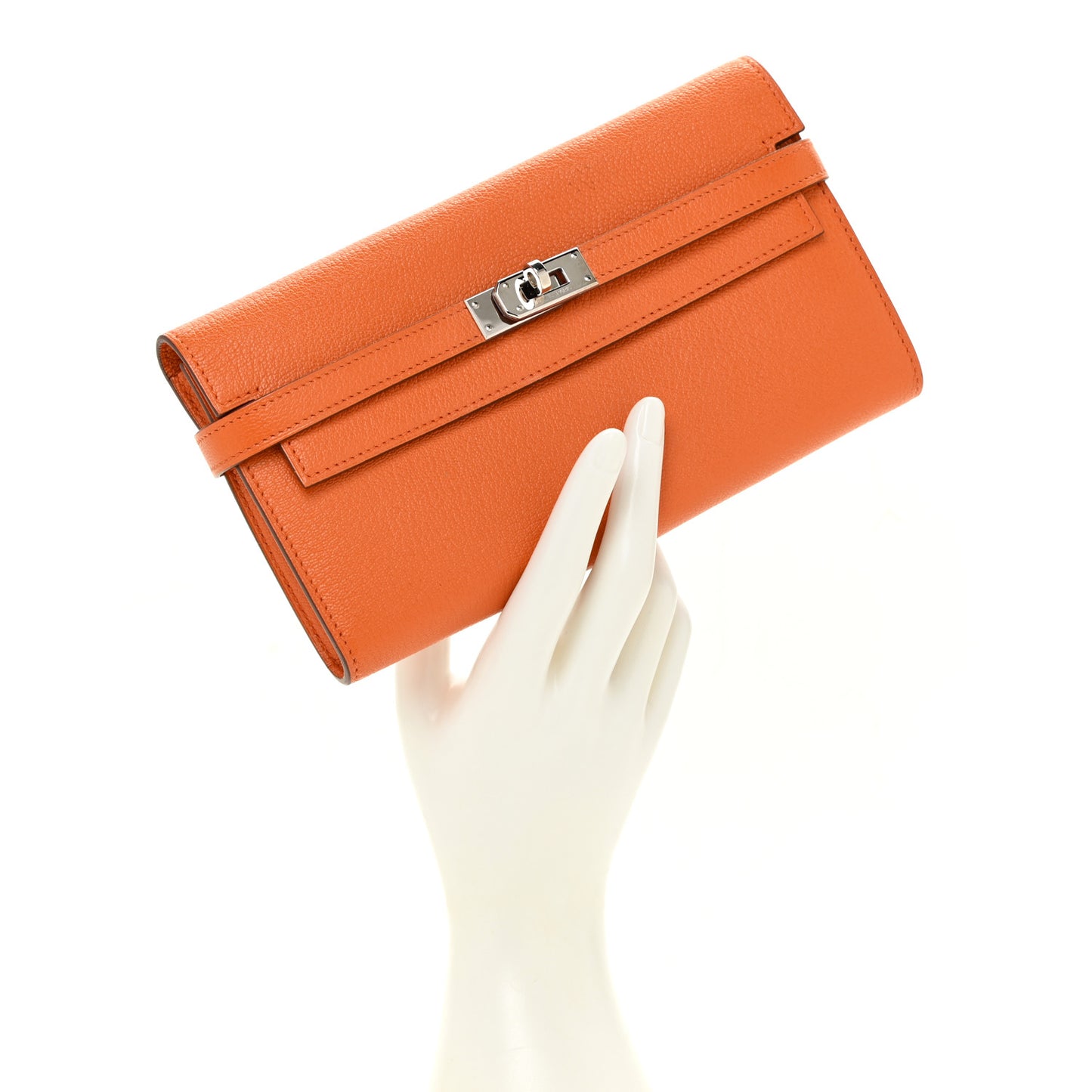 Chevre Mysore Kelly Longue Wallet Orange