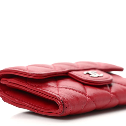 Chanel Lambskin Quilted Flap Card Holder Wallet Red 8 of 10