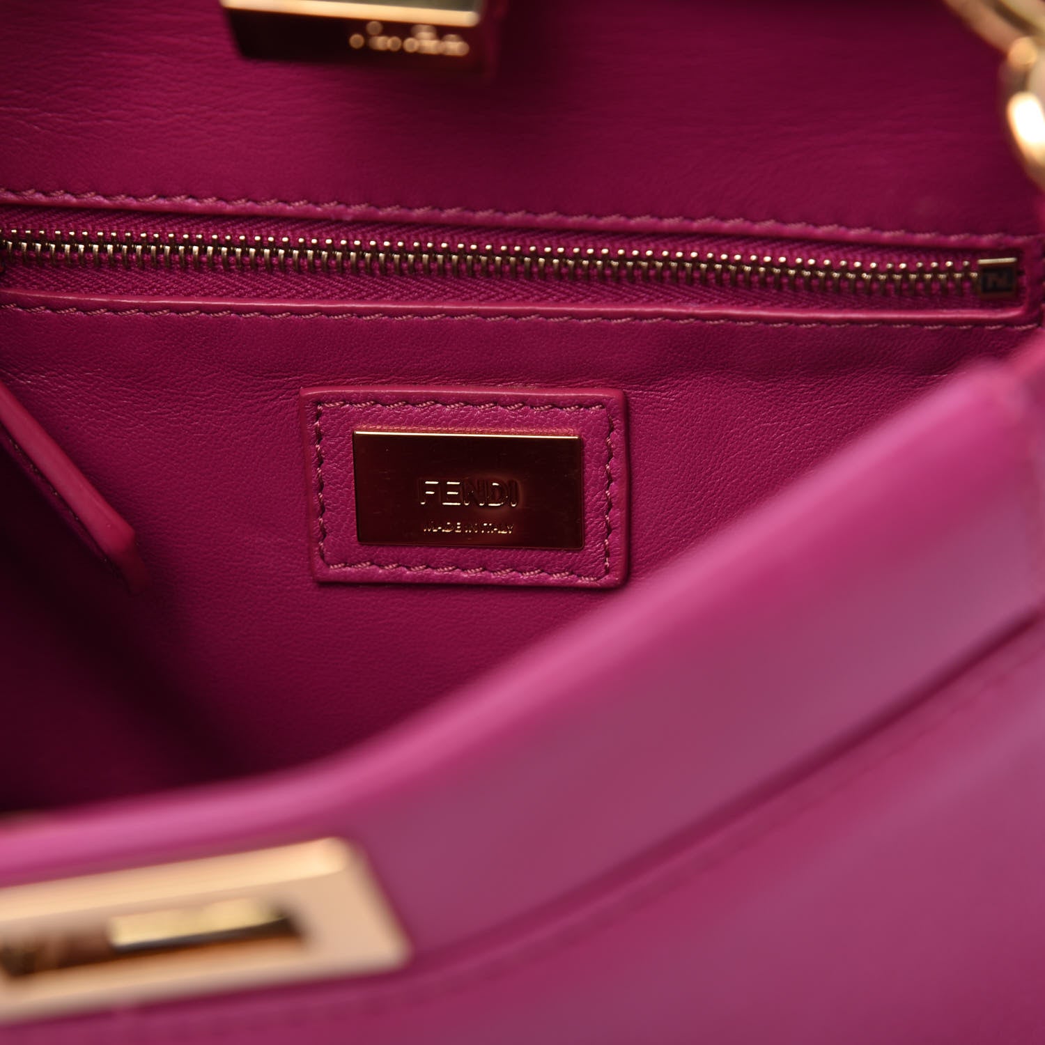 Fendi Nappa Mini Peekaboo Iconic Satchel Magenta 8 of 9