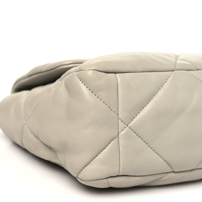 Chanel Lambskin Quilted Large Chanel 19 Flap Grey 9 of 10