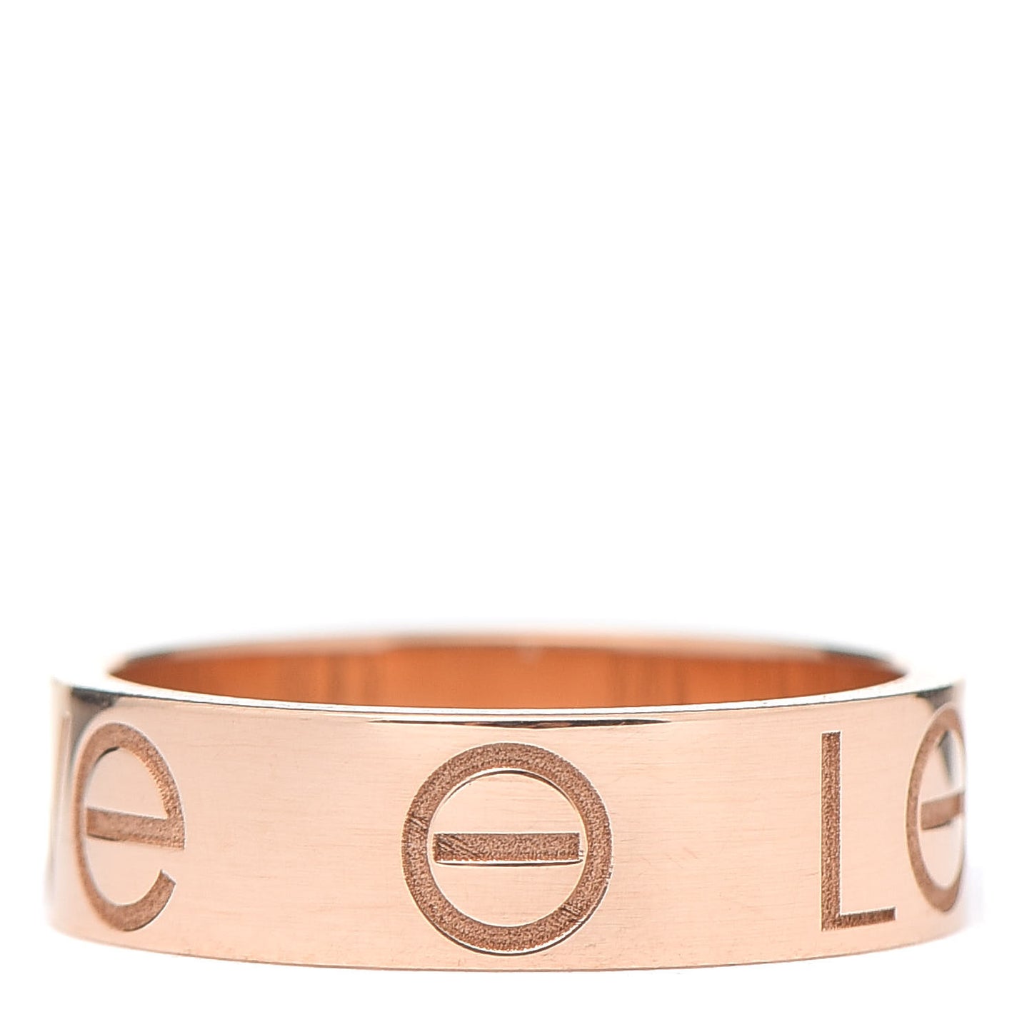 18K Pink Gold 5.5mm Engraved LOVE Ring 51 5.75