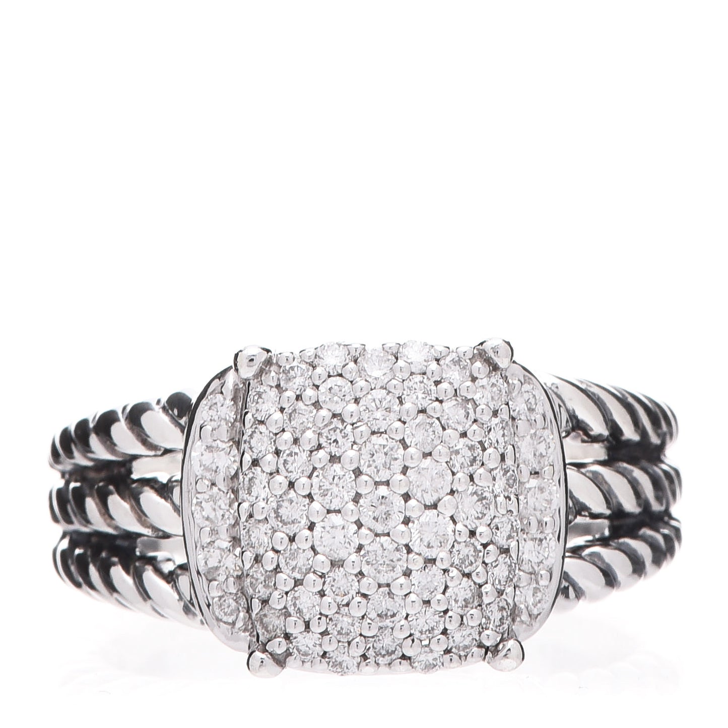 Sterling Silver Diamond 10mm Petite Wheaton Ring 49 4.75