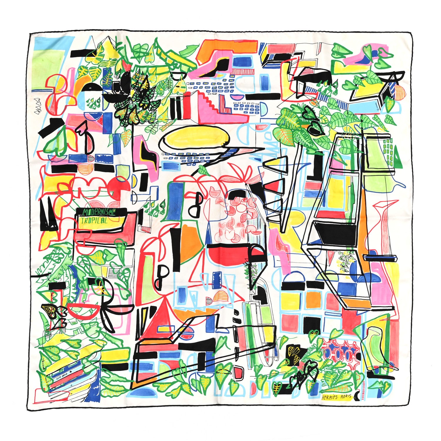 Hermes Silk Modernisme Tropical Scarf 90 1 of 10