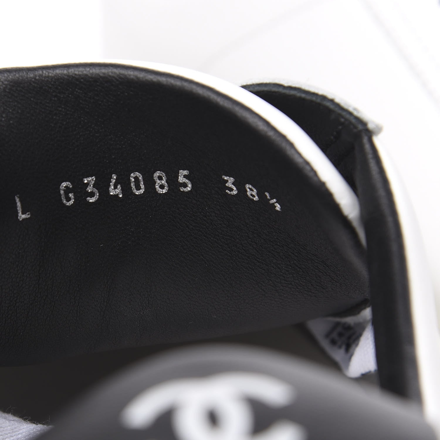 Chanel Calfskin CC Womens Sneakers 38.5 White 9 of 10