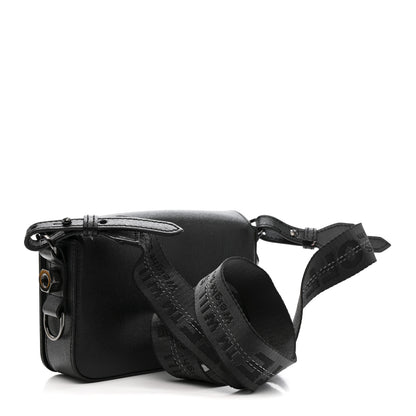 Off-White Saffiano Striped Mini Diag Binder Clip Bag Black White 3 of 11