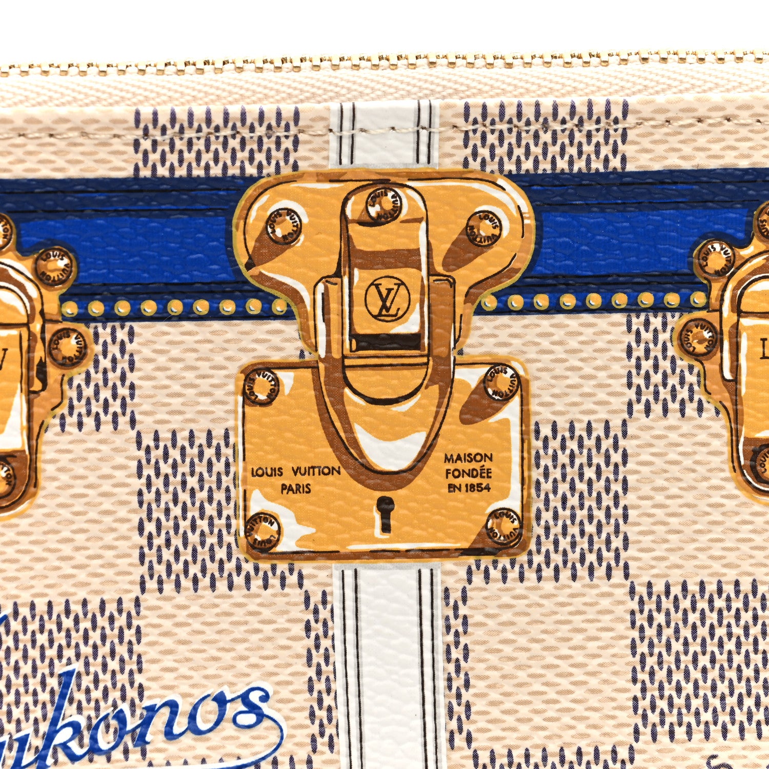 Louis Vuitton Damier Azur Summer Trunks Mykonos Mini Pochette Accessories 7 of 10