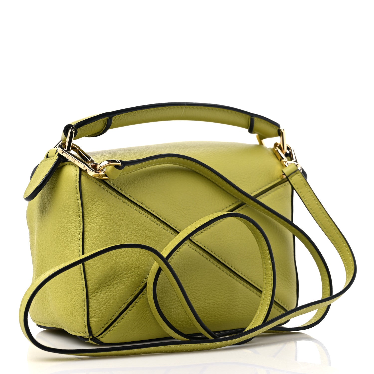 Loewe Calfskin Mini Puzzle Bag Lime Yellow 3 of 9