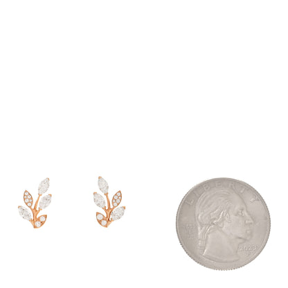 Tiffany 18K Rose Gold Diamond Small Victoria Vine Earrings 2 of 6