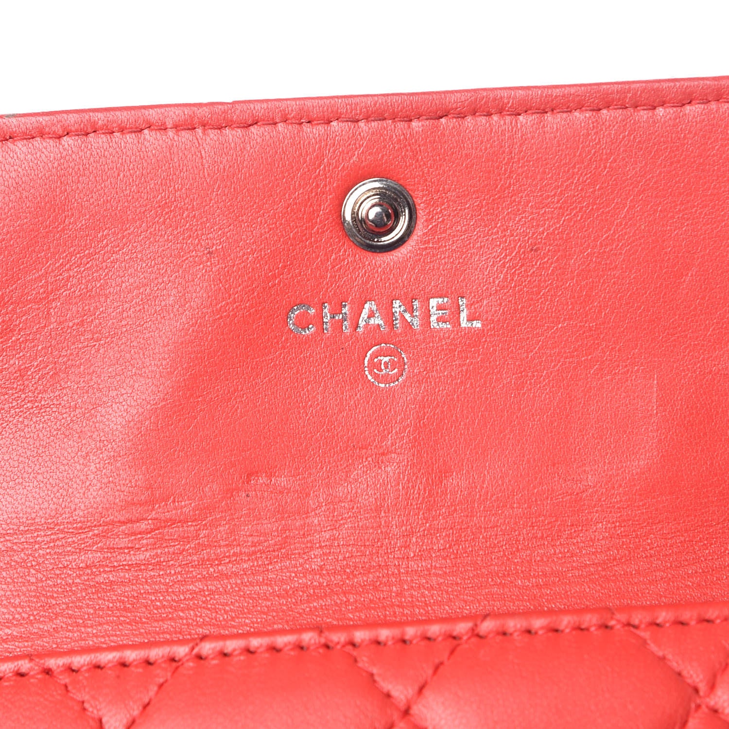 Chanel Lambskin Quilted Wallet On Removable Chain Insert Red 6 of 10