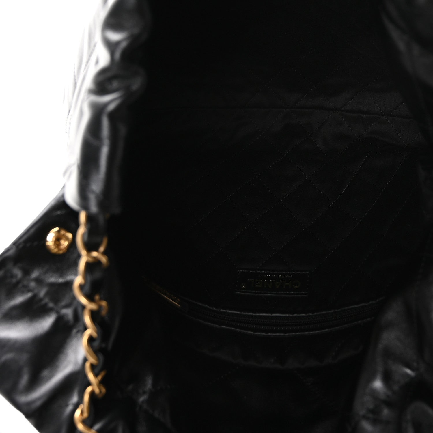 Chanel Shiny Calfskin Quilted Small Chanel 22 Black 6 of 11