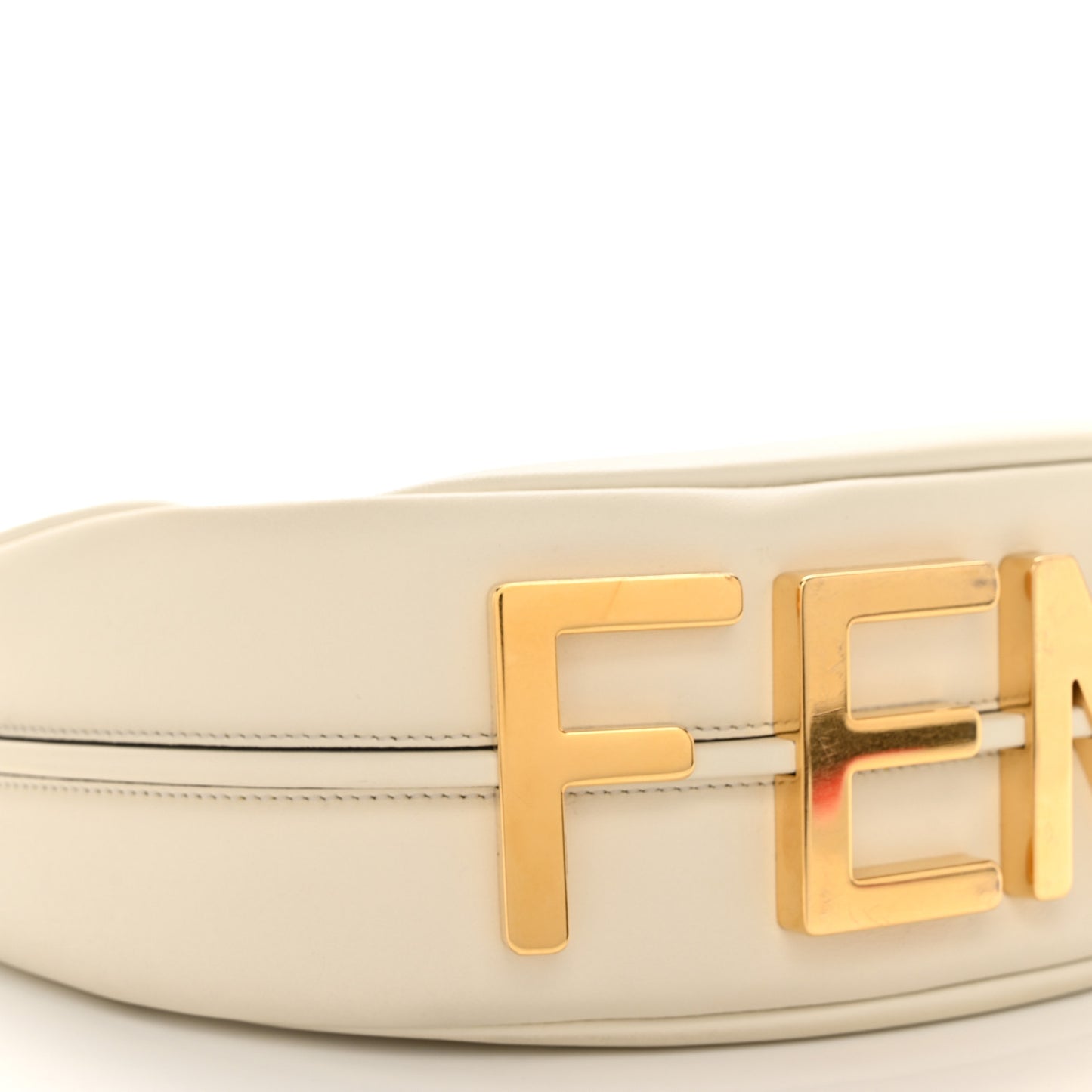 Vitello Grace Matte Small Fendigraphy Hobo Bag White Ice