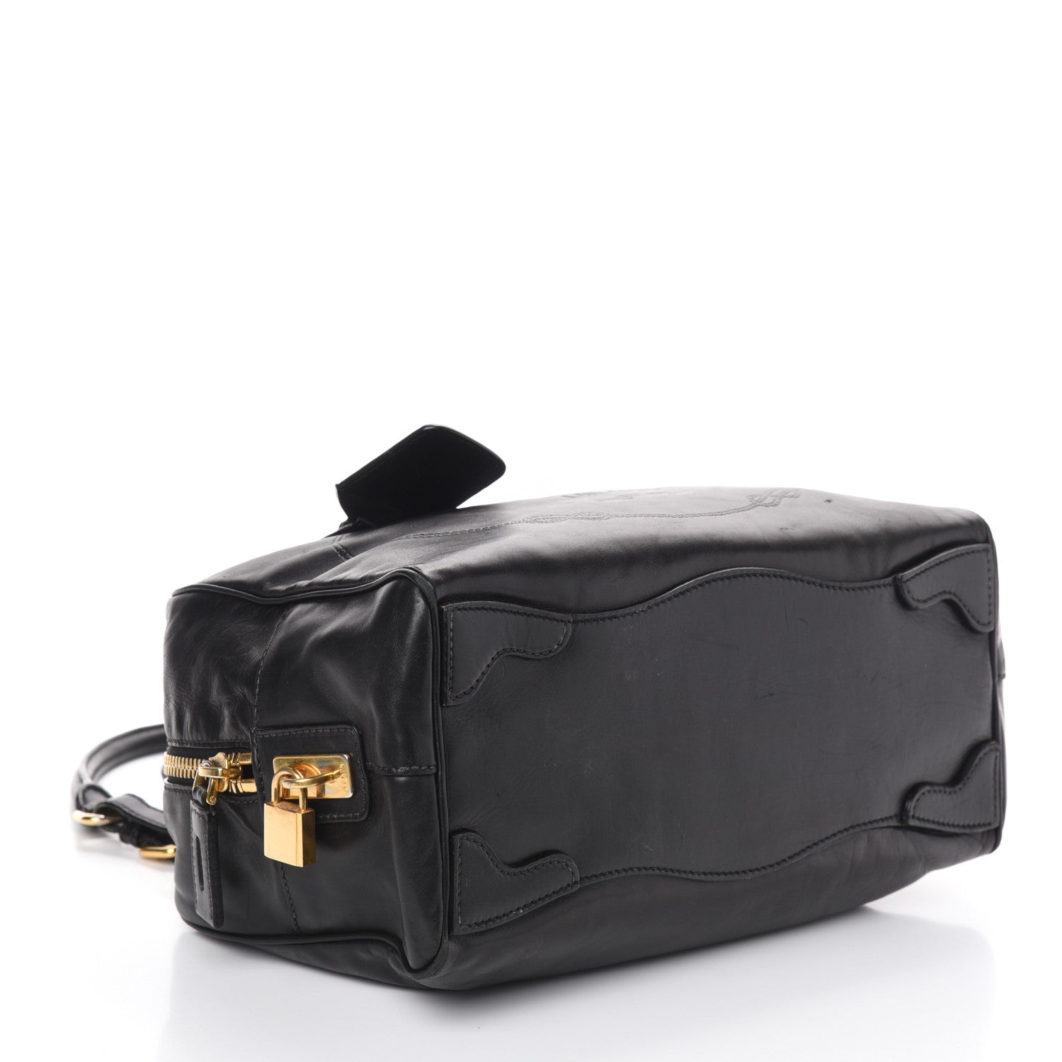 Prada Box Embossed Logo Bowler Black 4 of 9