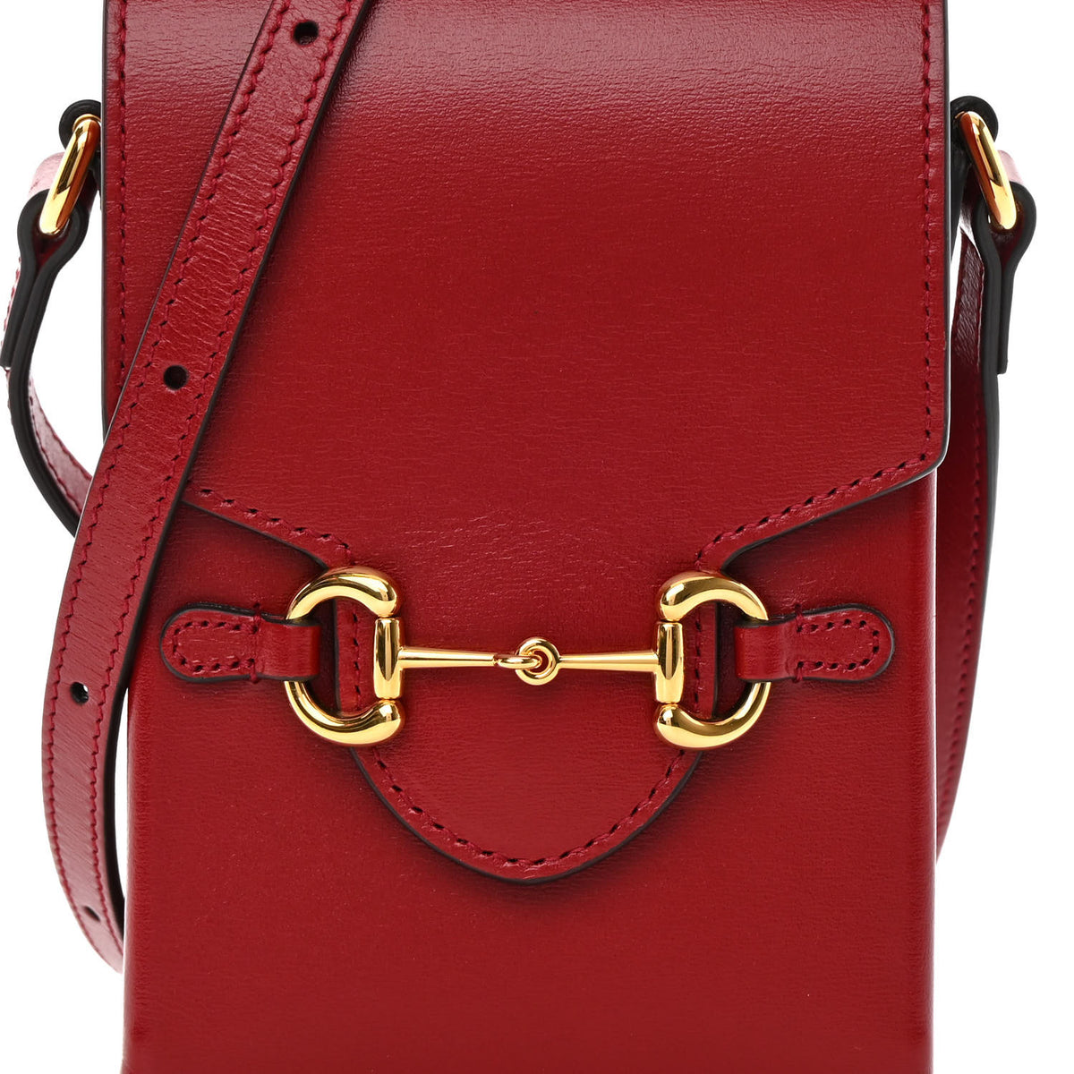 Gucci Boarded Plutone Calfskin Mini Horsebit 1955 Crossbody Bag New Cherry Red 8 of 12
