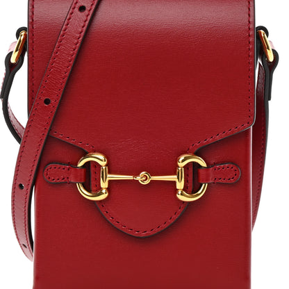 Gucci Boarded Plutone Calfskin Mini Horsebit 1955 Crossbody Bag New Cherry Red 8 of 12