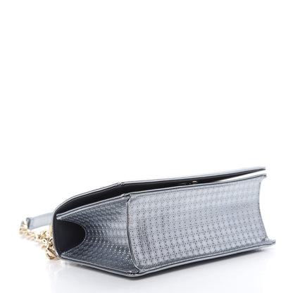 Christian Dior Metallic Patent Micro-Cannage Medium Diorama Flap Bag Silver 4 of 10