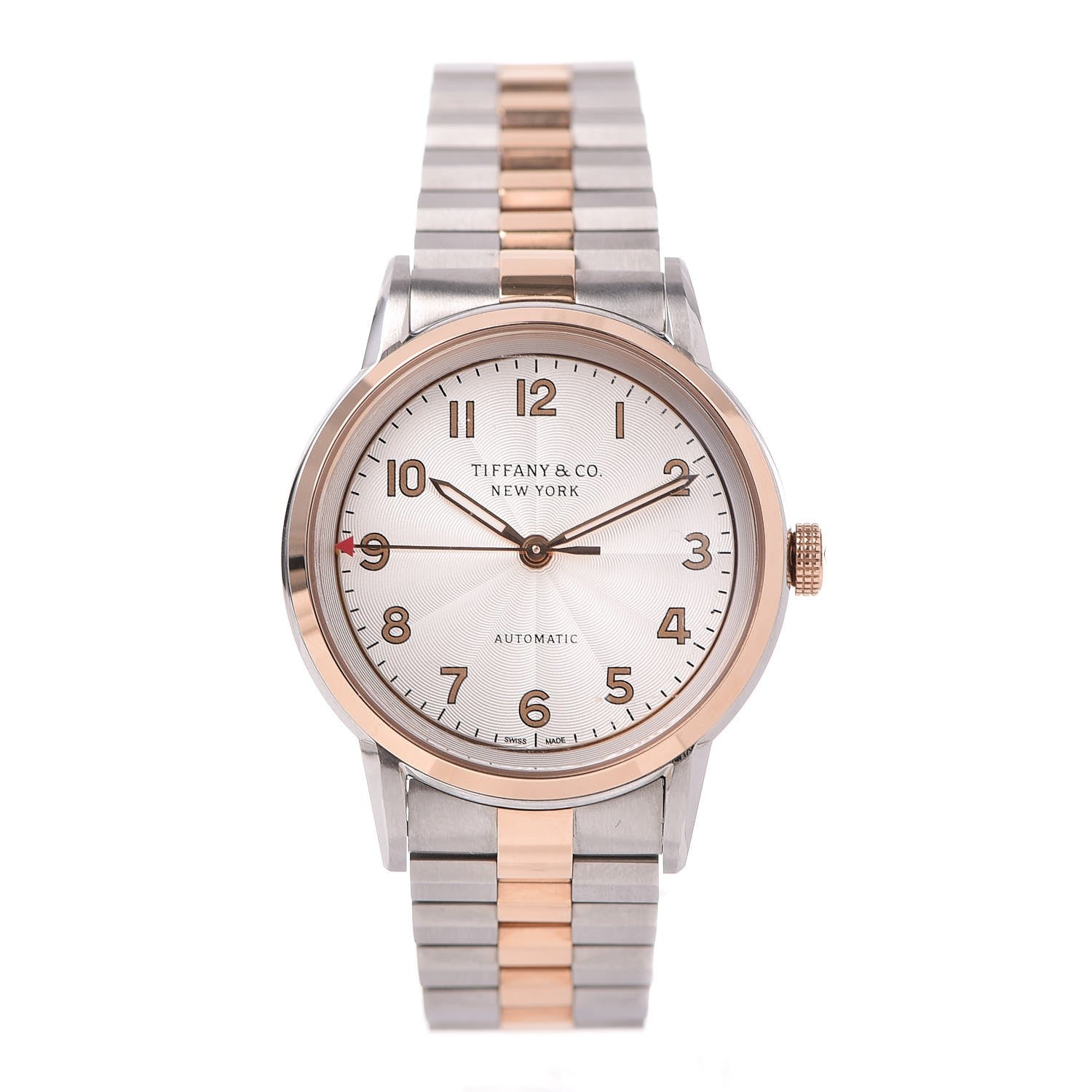 Tiffany Stainless Steel 18K Rose Gold 34mm CT60 3-Hand Automatic Watch 1 of 9