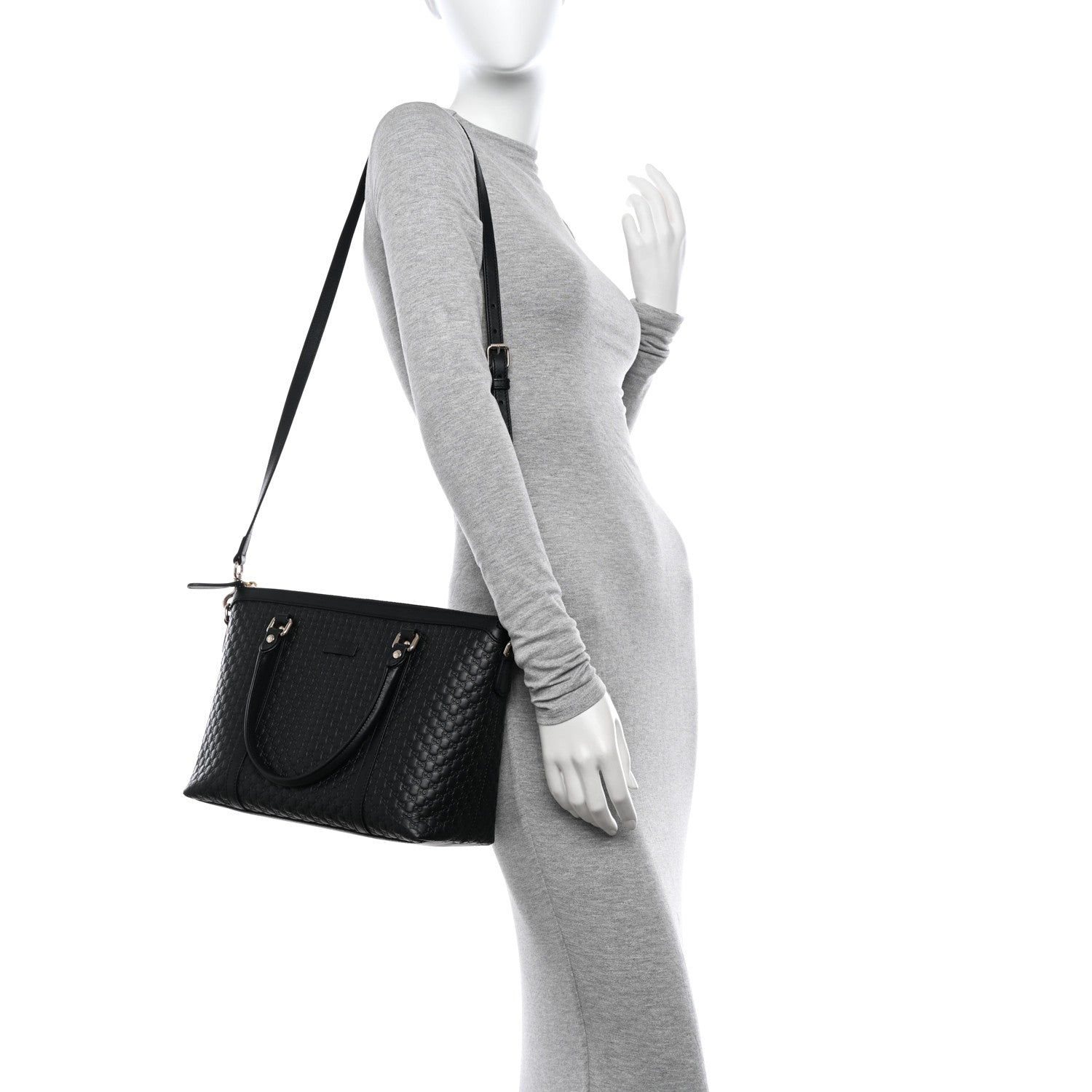 Gucci Soft Microguccissima Small Zippered Satchel Black 2 of 11