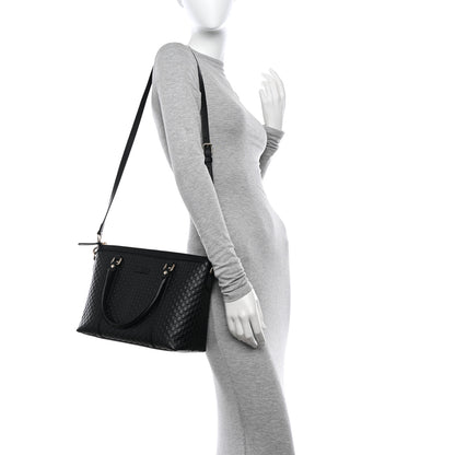 Gucci Soft Microguccissima Small Zippered Satchel Black 2 of 11