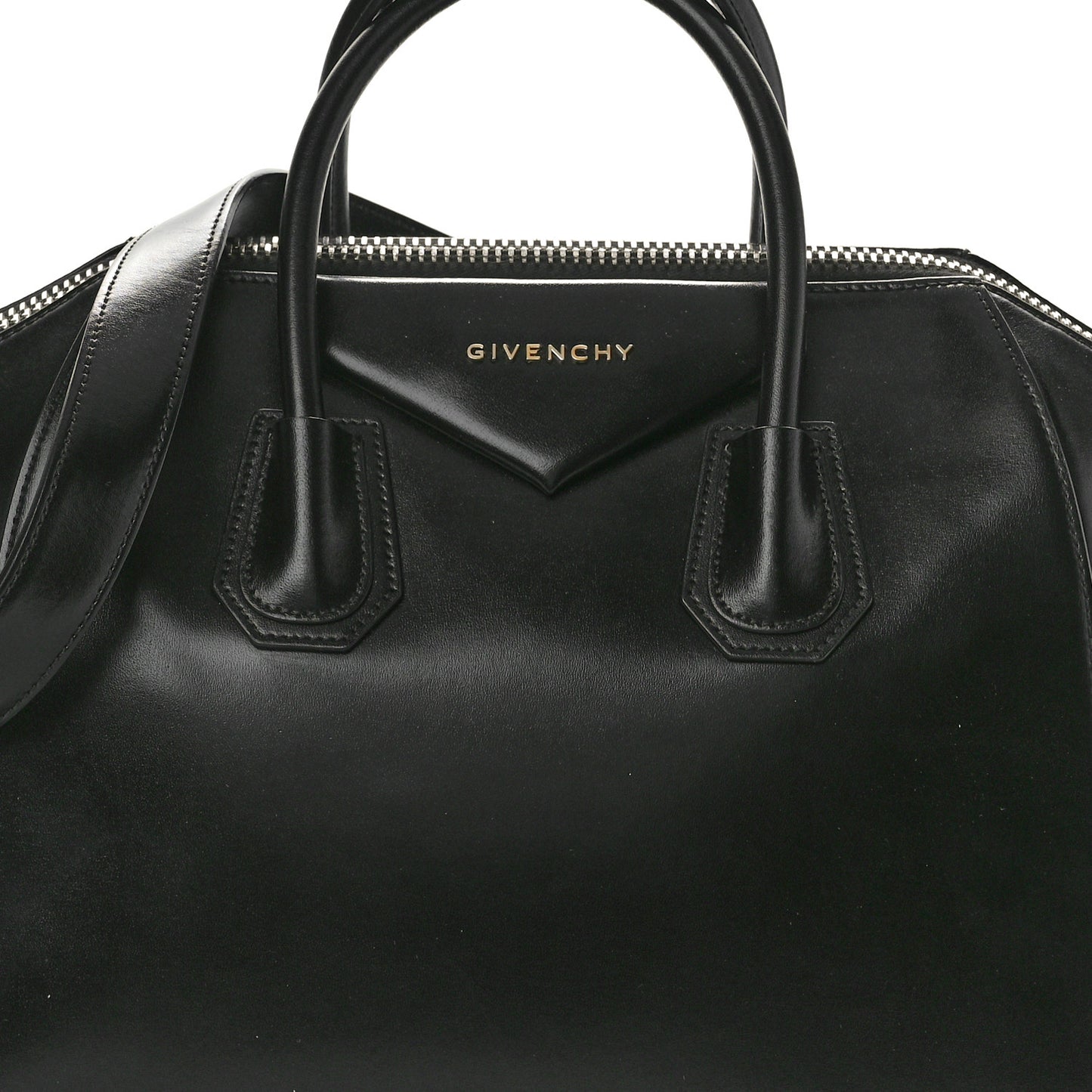 Shiny Lord Calfskin Medium Antigona Black