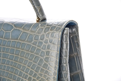 Chanel Alligator Jumbo Kelly Flap Blue 12 of 19