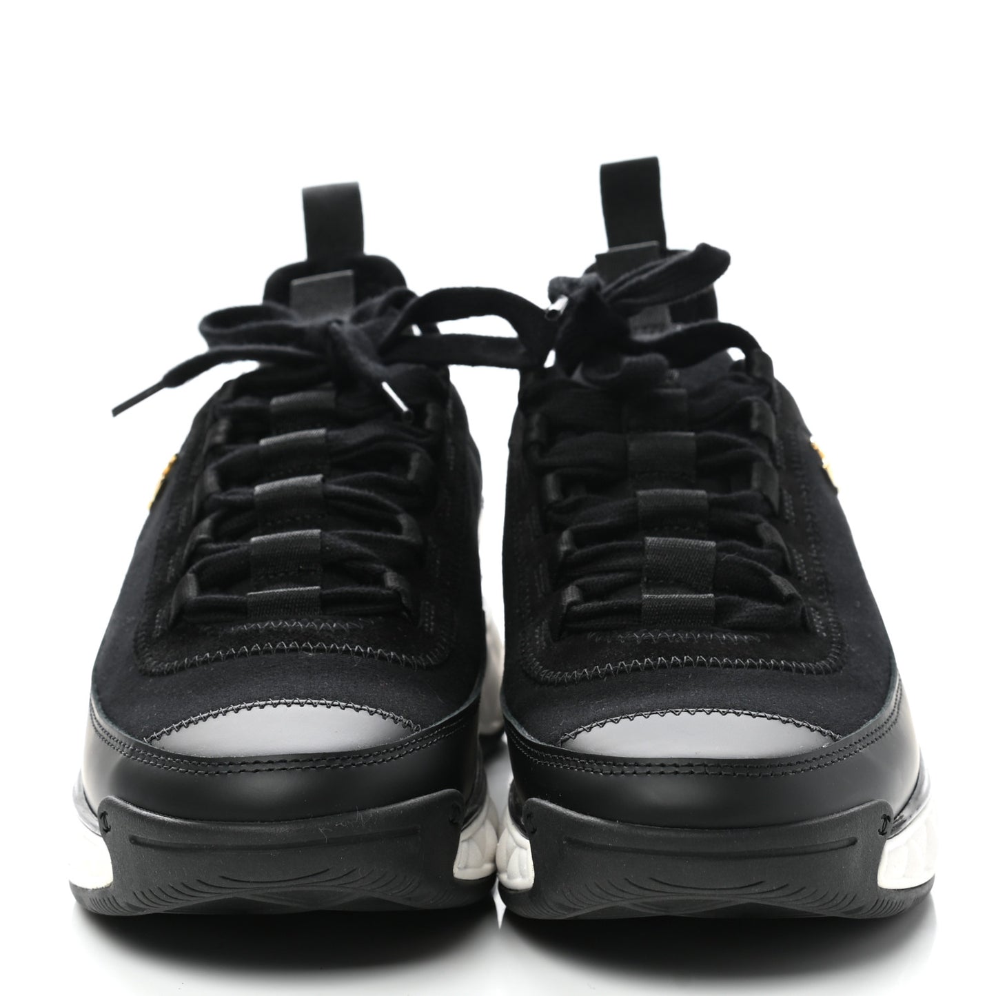 Velvet Calfskin Mixed Fibers CC Sneakers 37 Black