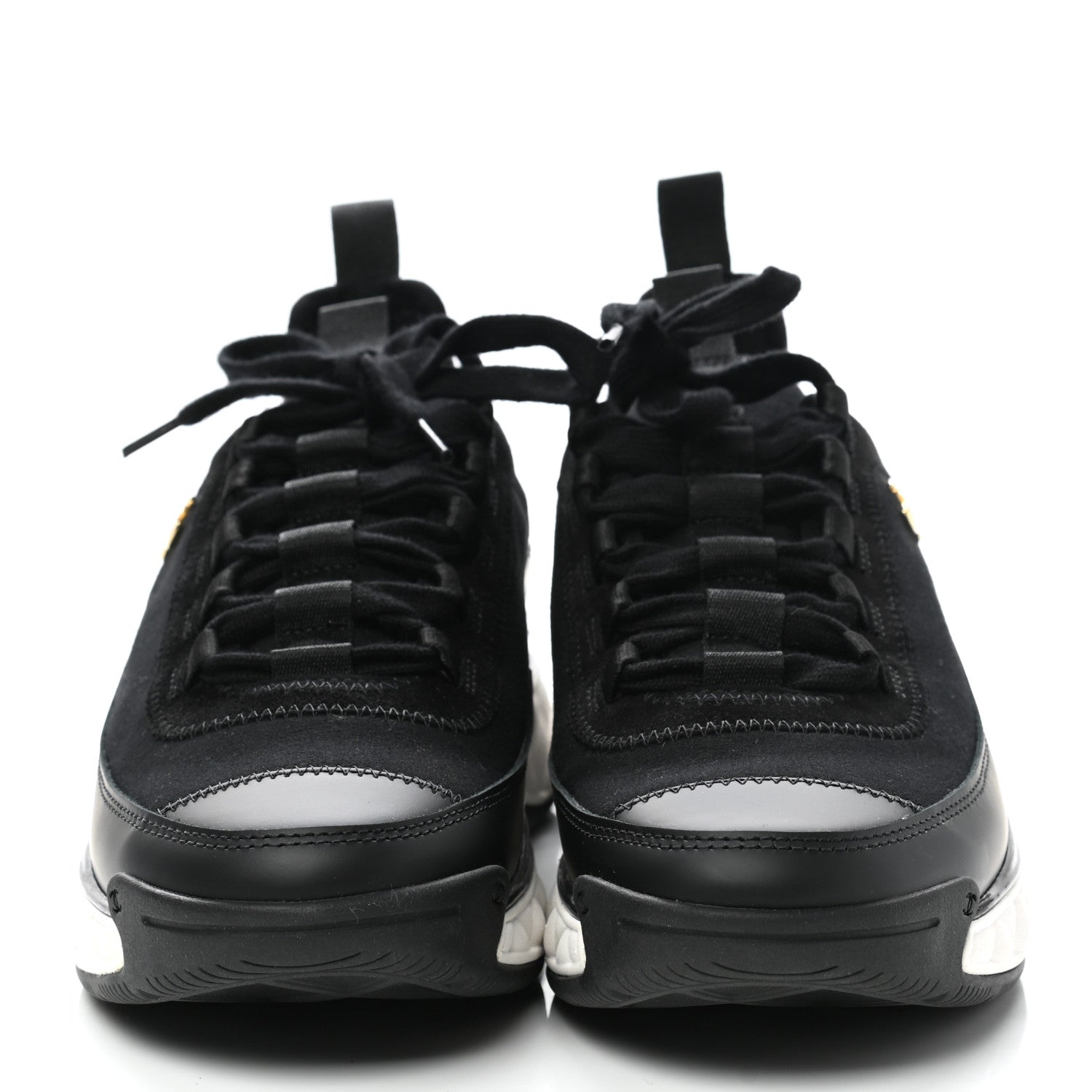 Chanel Velvet Calfskin Mixed Fibers CC Sneakers 37 Black 2 of 9