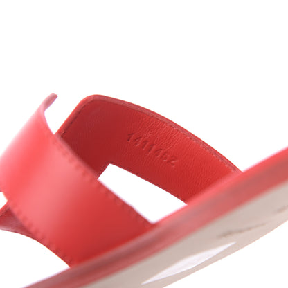 Hermes Calfskin Oran Sandals 38 Rouge Bali 8 of 9