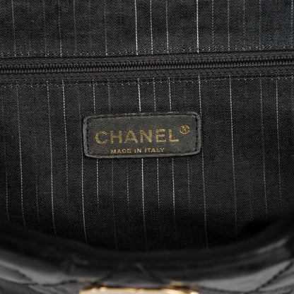 Chanel Glazed Calfskin Quilted Tweed Portobello Tote Black White 6 of 7