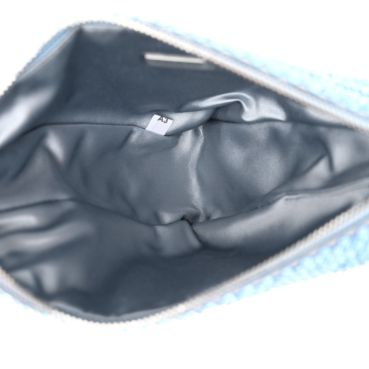 Prada Satin Crystal Triangle Pouch Celeste 5 of 11