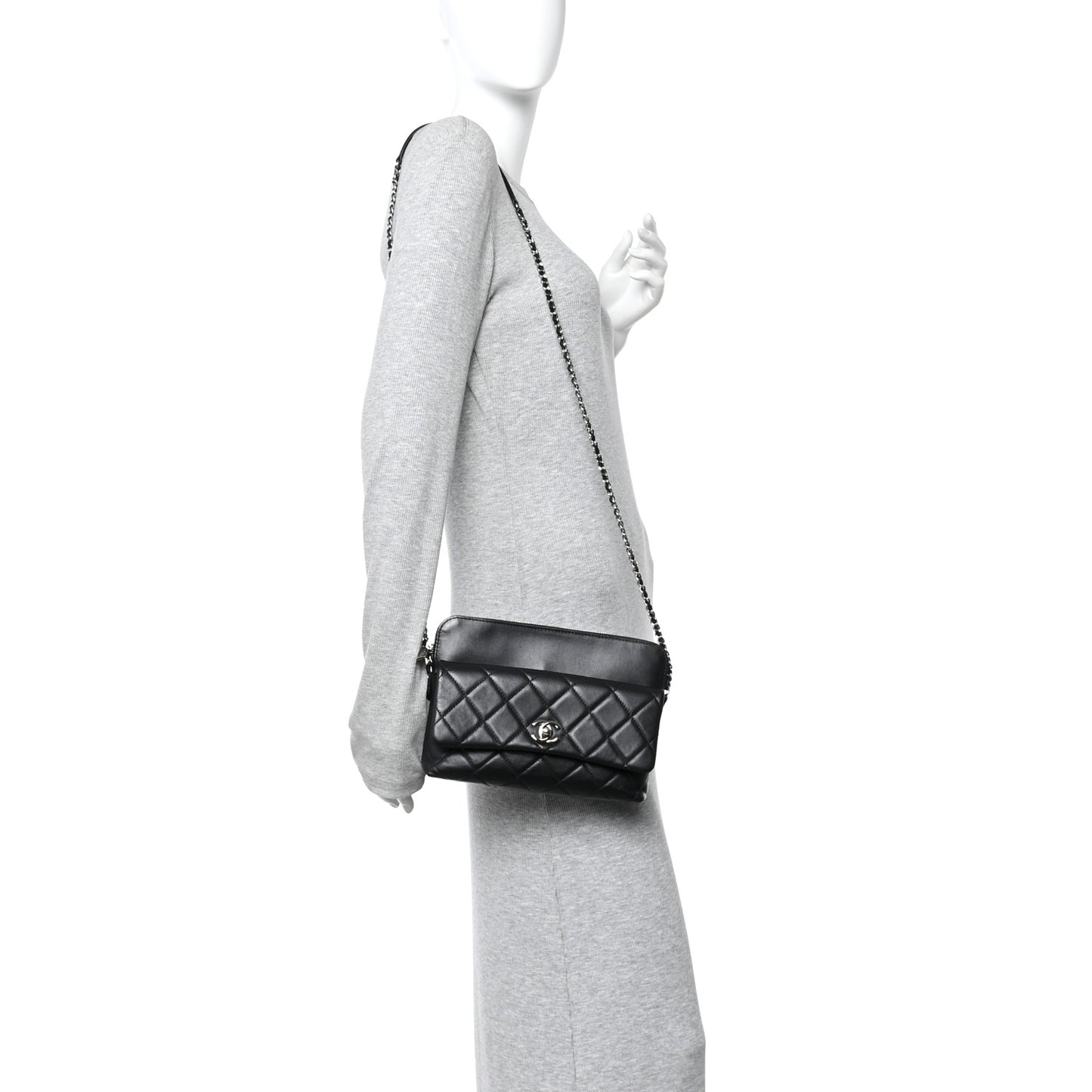 Lambskin Quilted Crossbody Black