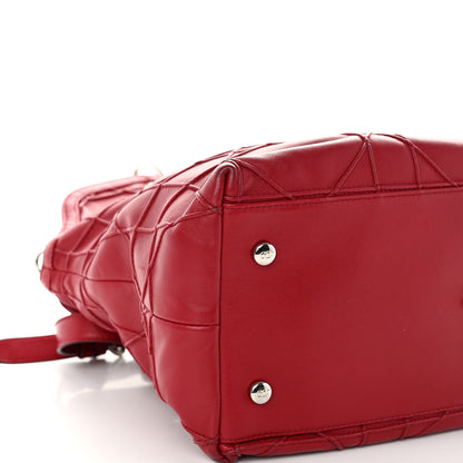 Christian Dior Lambskin Cannage Medium Granville Tote Red 8 of 10