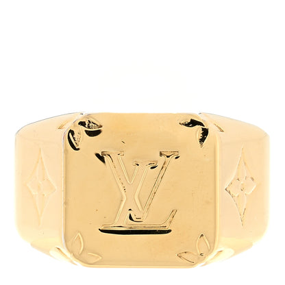 Louis Vuitton Monogram Signet Ring M 60/9 Gold 1 of 4