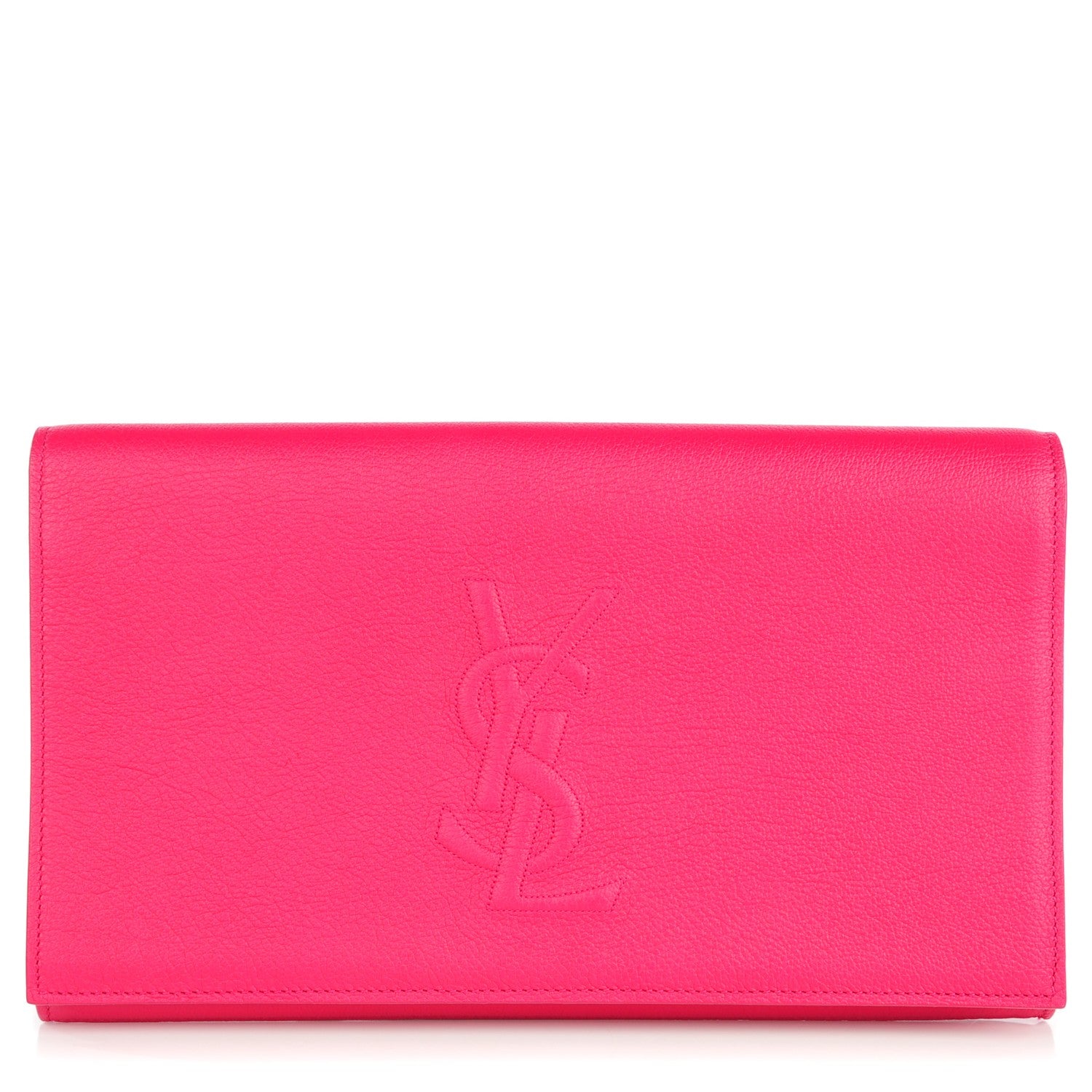 Saint Laurent Calfskin Monogram Belle De Jour Clutch Fuchsia 1 of 7