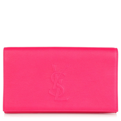 Saint Laurent Calfskin Monogram Belle De Jour Clutch Fuchsia 1 of 7