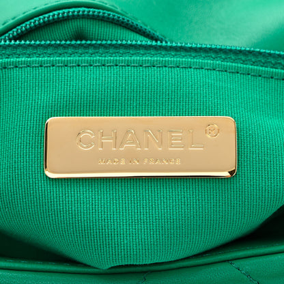 Chanel Lambskin Quilted Medium Chanel 19 Flap Green 6 of 10
